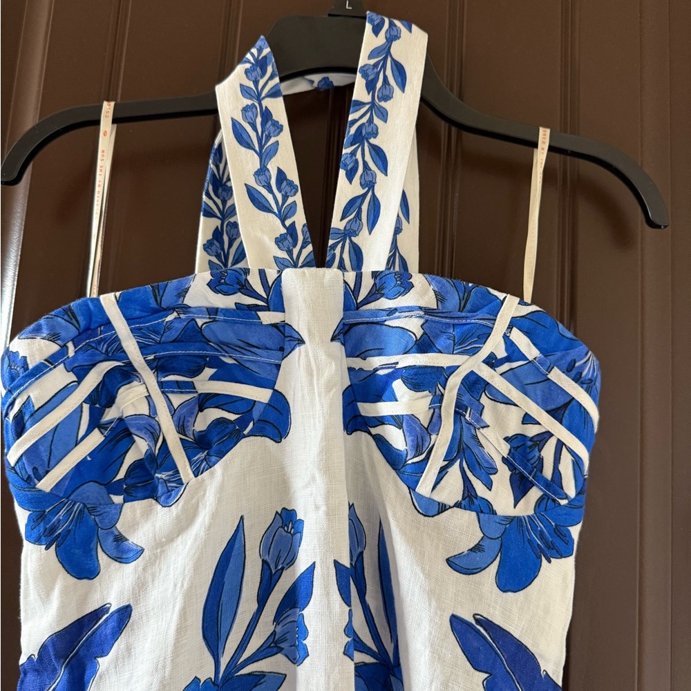 FARM Rio Blue and White Midi Dress - Picture 8 of 11